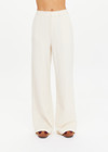 THE UPSIDE women's cream pinstripe Orion Mira Wide Leg Pant is a true-to-size fit and features a flat waistband with belt loops and side pockets. The perfect wardrobe essential.