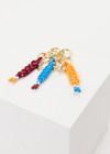 THE UPSIDE women's blue Limitless Keyring charm with gold metal star and macrame paracord in bright blue with rubber dipped ends.