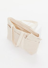 THE UPSIDE women's cream Marbella Beach Club Tote is made from cotton linen blend. The large tote bag features outer pockets and removable matching purse.