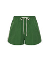 THE UPSIDE women's green Tennis in Bahamas Run Short is a mid rise short with a drawstring. Designed for running and exercise.