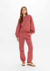 THE UPSIDE women’s red organic cotton Serendipity Paloma Crew is designed for a boxy fit and features drop shoulders and The Upside logo puff printed at the front. Made for everyday.