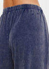 THE UPSIDE women's blue recycled cotton Soho Tokio Wide Leg Pant has a relaxed fit, soft encased waistband, and side pockets. Perfect for travel or everyday.