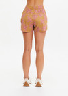 THE UPSIDE women’s floral Fantasy Lucky Run Short is a true-to-size fit and features a inner short for full coverage, invisible zip pockets and a slightly curved hem. Ideal for running.