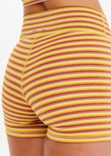 THE UPSIDE women’s stripe Naxos 3inch Spin Short is designed for a soft & comfortable fit in jacquard fabrication. Made for yoga & pilates.