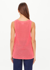 THE UPSIDE women’s pink organic cotton Fenway Wales Knit Tank is designed for a relaxed fit and features an open knit construction. The perfect summer wardrobe addition.