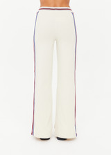 THE UPSIDE women’s creme Adesa Kansas Knit Pant is a wide-leg style featuring short hem splits and a soft elastic waistband. Made for lifestyle.