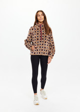 THE UPSIDE women's abstract recycled fabric Chester Harlow Fleece Pullover is designed for a relaxed fit and features zip pockets and elasticated waist and cuffs. Made for lifestyle.