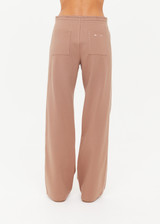 THE UPSIDE women's mocha Jetset Pant is designed for a regular fit and features an elasticated waist with a drawcord and front and back packets. The perfect everyday pant.
