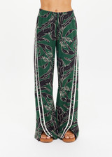 THE UPSIDE women's floral Tamara Juliet Pant is low-waisted with split hem detail and contrast cream side binding. Made for everyday.