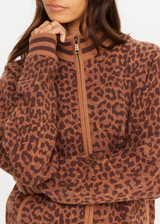 THE UPSIDE women's leopard organic cotton Malawi Margot Knit Jacket offers a regular fit and features front pockets and a ribbed waistband. Made for lifestyle.