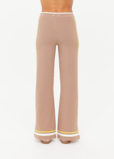 THE UPSIDE women's mocha Veneto Kansas Knit Pant is a wide-leg fit with a soft elastic waistband and short splits at hem. Made for lifestyle.