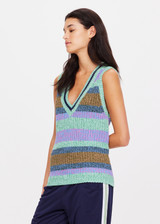 NIKKO KNIT VEST - STRIPE [USW424037]