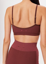 RIBBED SEAMLESS BALLET BRA - BROWN [USW424059]