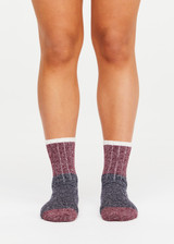 THE UPSIDE women's navy cotton Block Crew Sock features a colour block design, soft cosy construction and signature arrow logo detail. Made for lifestyle.