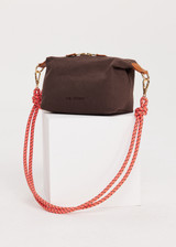 THE UPSIDE women's brown 100% cotton Poppy Crossbody Bag features a paracord strap, embroidered logo, zip closure and contrast lining. Made for lifestyle.