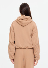 THE UPSIDE women's brown organic cotton Marlon Camila Hoodie is designed for an oversized fit and features dropped shoulders, elasticated trims and tonal herringbone tape detailing. Made for lifestyle.