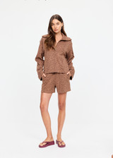 THE UPSIDE women’s leopard organic cotton Javan Jones Quarter Zip Sweat is designed for a regular fit and features dropped shoulders and a quarter zip neckline. Made for lifestyle.