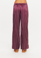 THE UPSIDE women’s stripe 100% silk Capela Charli Drawstring Pant is a low rise straight leg pant and features a soft elastic waistband, side hem splits and drawcord detail. Made for lifestyle.