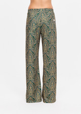 THE UPSIDE women's paisley Bamba Roma Pant is a true to size fit with a high rise waist, signature print, contrast piping and functional pockets. Made for lifestyle.