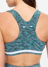 THE UPSIDE women's green Seamless Jade Bra is designed for a supportive and comfortable fit and features a full coverage silhouette, T-bar back and removable cups. Made for yoga and pilates.