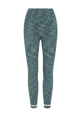 THE UPSIDE women's green Seamless 25inch Legging is designed for a supportive and comfortable fit and features a mid rise waist, seamless construction and ribbed striped waistband detailing. Made for yoga and pilates.