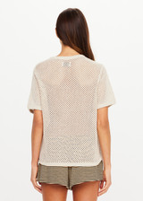THE UPSIDE women's natural organic cotton Knit Casey Tee offers a relaxed fit and features an open knit construction and ribbed trims. Made for lifestyle.