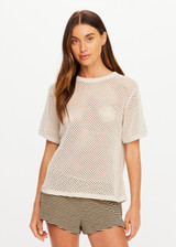 THE UPSIDE women's natural organic cotton Knit Casey Tee offers a relaxed fit and features an open knit construction and ribbed trims. Made for lifestyle.