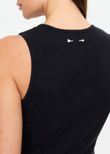 THE UPSIDE women's black organic cotton Charli Button Tank Top is cut for a slim fit and features a V neckline, button front detailing and ribbed construction. Made for lifestyle.