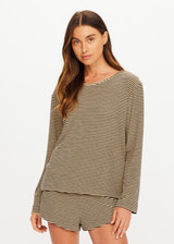 THE UPSIDE women's stripe Santos Rio Long Sleeve Top is designed for a relaxed fit and features soft towelling fabrication, dropped shoulders and a timeless stripe design. Made for lifestyle.