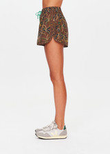 THE UPSIDE women's Laguna Klio Short is designed for a relaxed fit and features an elasticated waistband and a green drawcord in our Laguna palm print. Made for lifestyle.