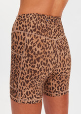 THE UPSIDE women's animal Panthera 5 Inch Pocket Spin Short is a high-rise fit and features side pockets and is breathable, moisture wicking and quick-drying. Made for yoga and pilates.