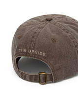 THE UPSIDE women's brown cotton Palacio Soft Cap features an adjustable strap at back and embroidered The Upside logo at back.