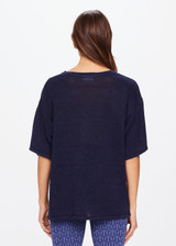 KNITTED SAMMI TEE - NAVY [USW125119]