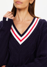 RENSHAW JOSETTE V NECK SWEATER - NAVY [USW225004]