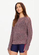 SIRENA OPEN KNIT SWEATER - MULBERRY MARLE [USW225045]