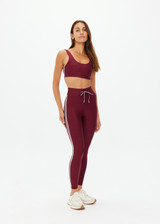 THE UPSIDE women's merlot Oxford 25 Inch Legging is designed for a mid rise supportive fit and features elastic drawcord through waist. Made for pilates.