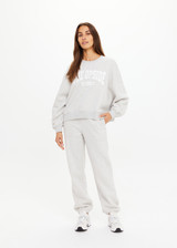 THE UPSIDE women's grey Paloma Crew offers a relaxed fit with drop shoulder and The Upside logo printed on front chest. The perfect everyday jumper.