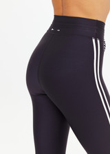 THE UPSIDE women's black Oxford 25inch Legging offers a supportive & comfortabe fit made from eco tech performance fabric and features elastic drawcord through waist. Made for high impact.
