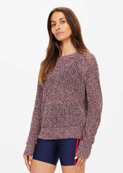 SIRENA OPEN KNIT SWEATER - MULBERRY MARLE [USW225045]
