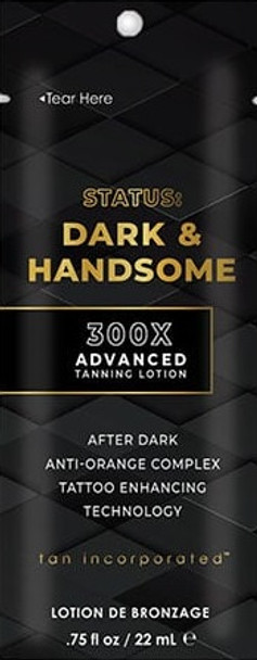  Tan Incorporated STATUS DARK & HANDSOME 300X Tanning Lotion Packet 