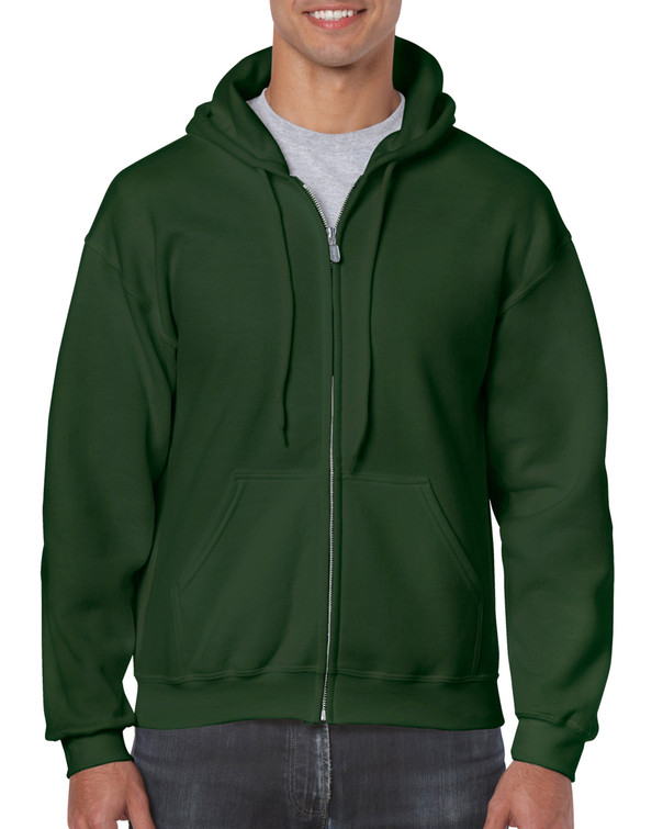 Adult Full Zip Hooded Sweatshirt (Forest Green)