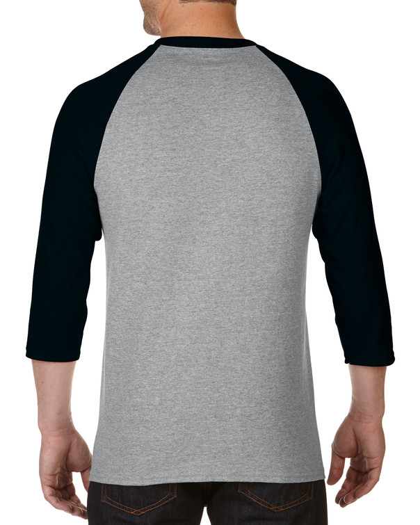 Adult 3/4 Raglan T-Shirt (Sport Grey / Black)