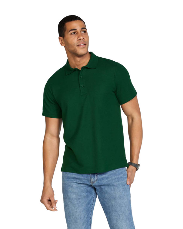 Adult Double Pique Sport Shirt (Forest Green)