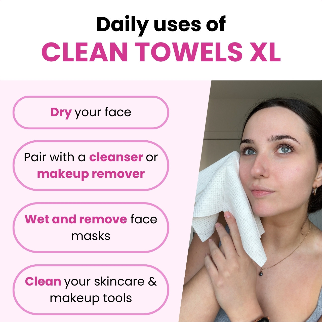 Daily uses of disposable face towels