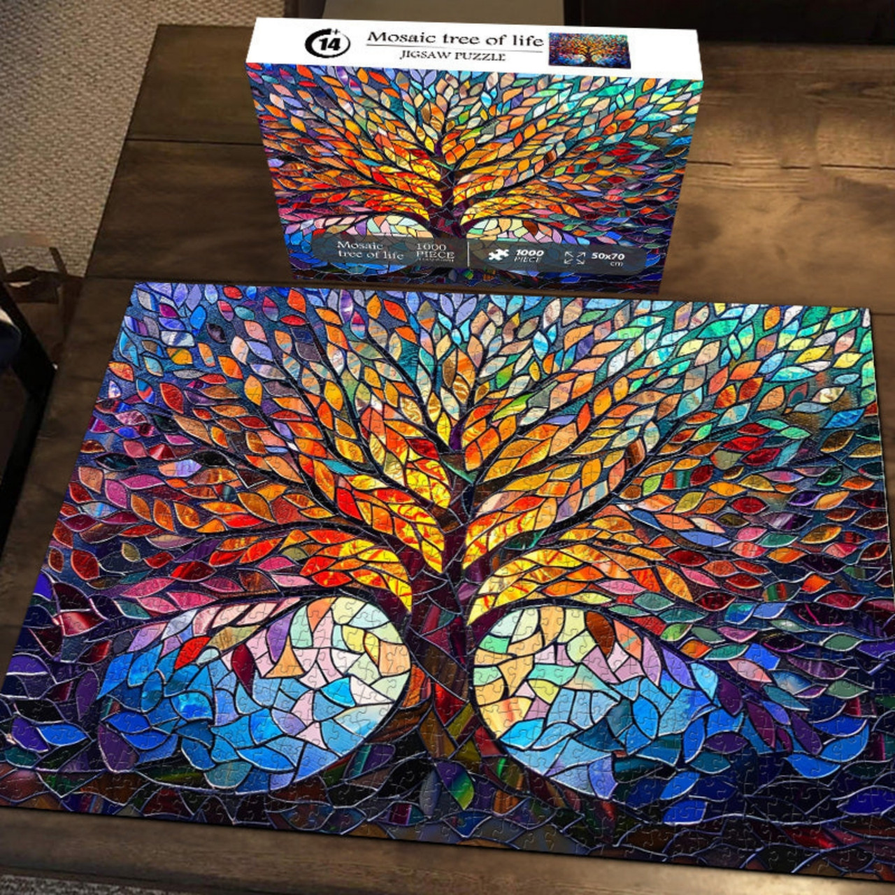 Mosaic Tree of Life 1000 Piece Jigsaw Puzzle for Adults