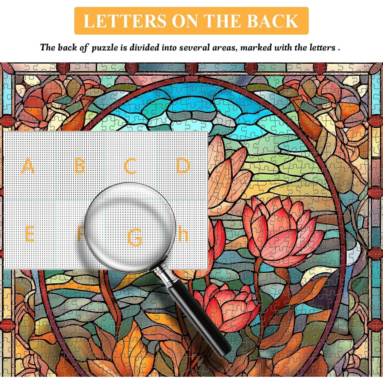 Artistic Florals 1000 Piece Jigsaw Puzzle for Adults - Letters on the back of the puzzle for easy sorting