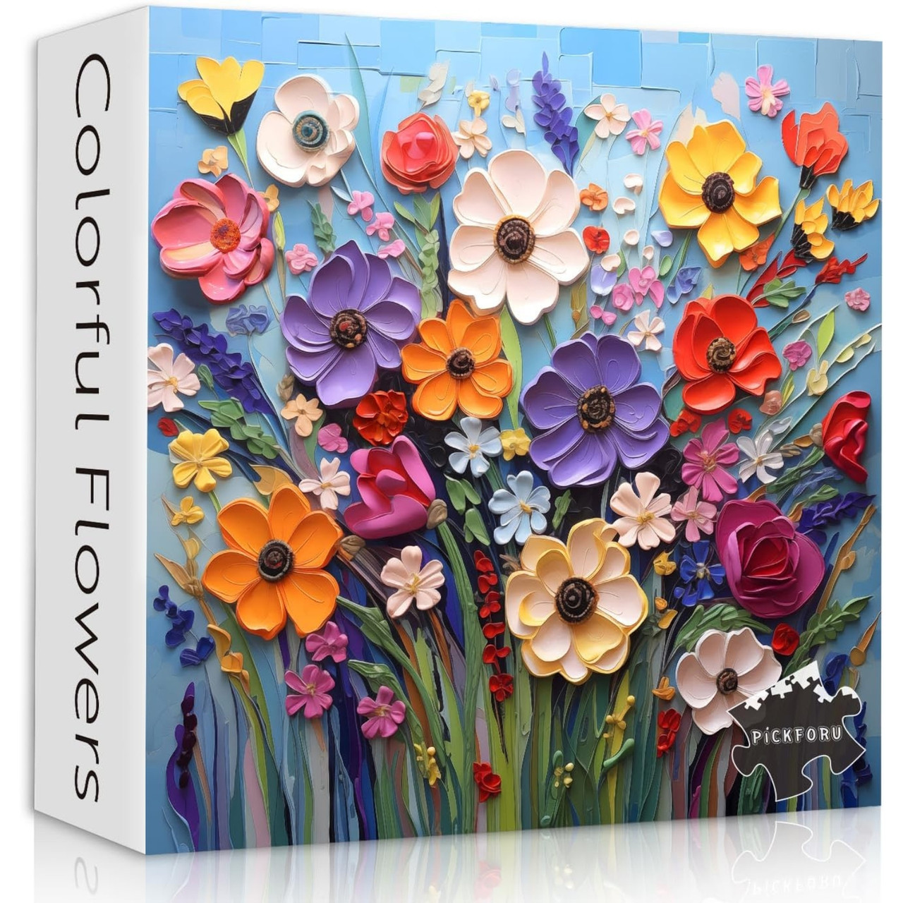 Front packaging of Colorful Flowers Puzzle for Adults 1000 Pieces
