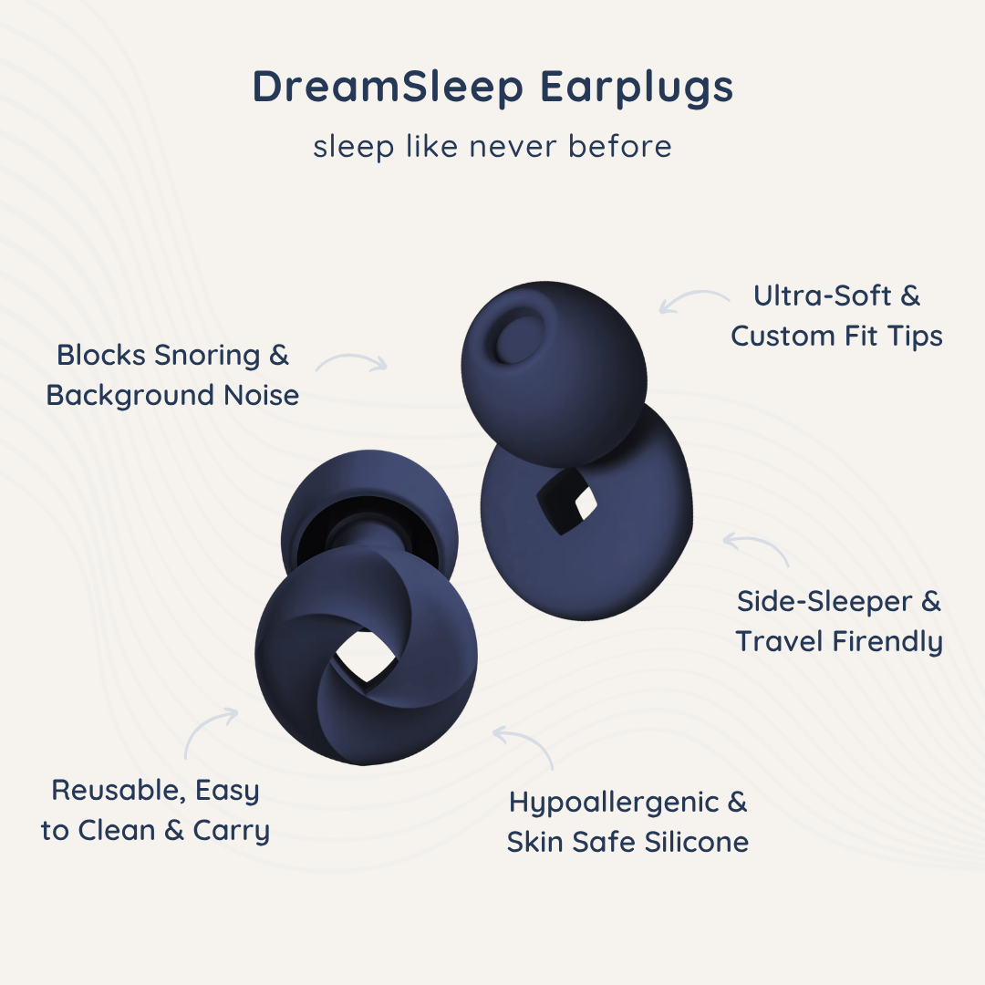 Zulfees DreamSleep Earplugs for Sleep to block snoring and background noise. Ultra-Soft and Comfortable. Side-Sleeper Friendly
