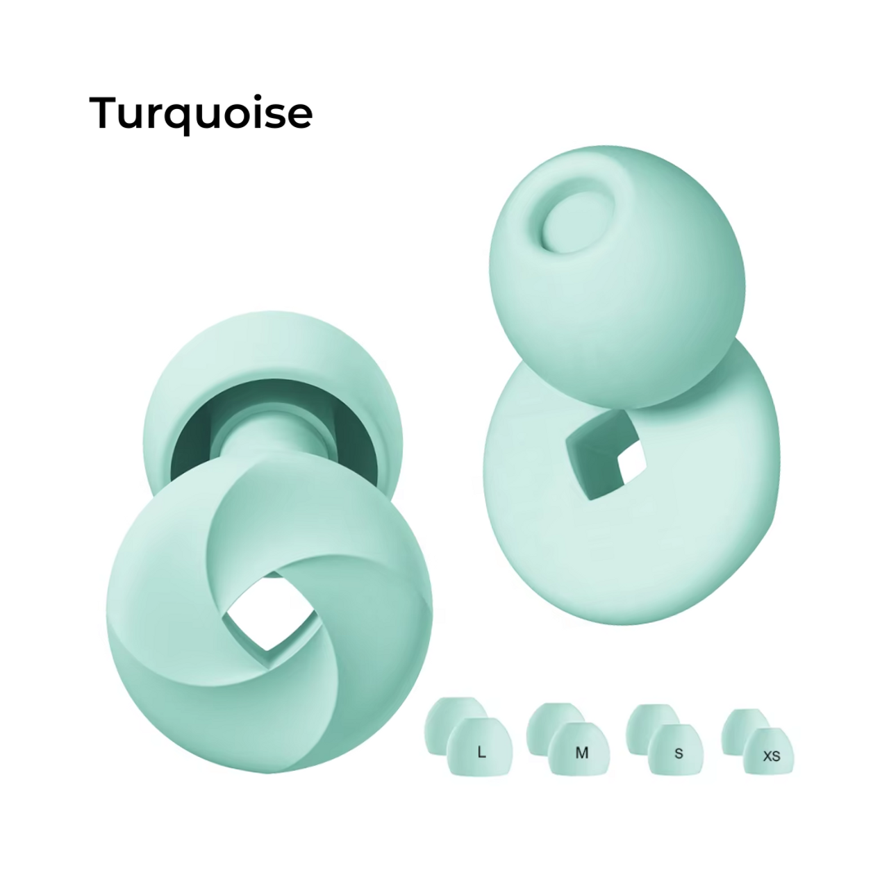 DreamSleep Earplugs for Sleeping – 23dB Noise Reduction, Soft Silicone, Turquoise, Includes Travel Case & 4 Sizes