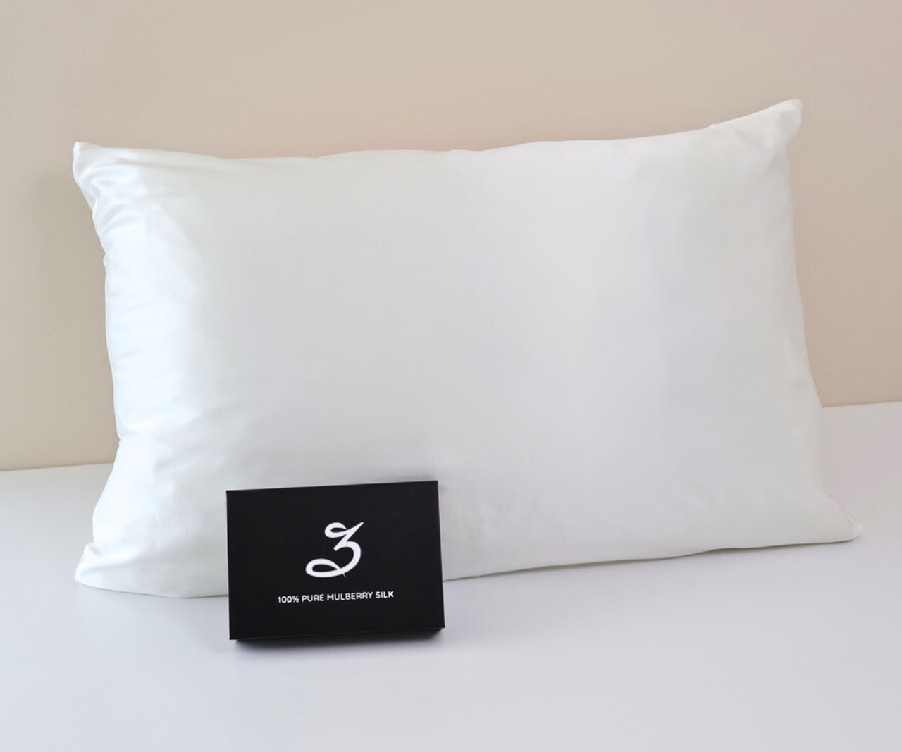 Ivory Silk Pillowcase 22 Momme 100% Mulberry Silk Grade 6A 70x50cm with Hidden Zipper and Gift Box